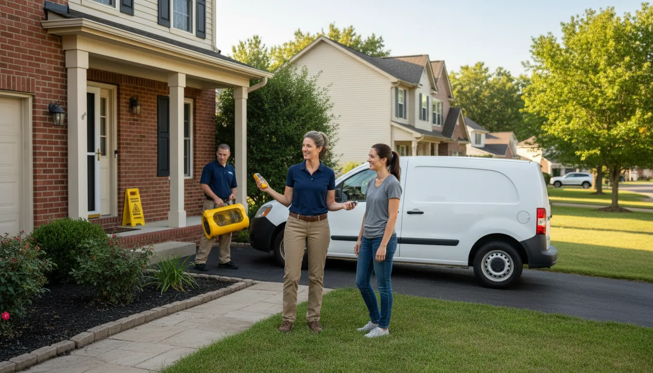 Residential water damage restoration in Baldwin, IL